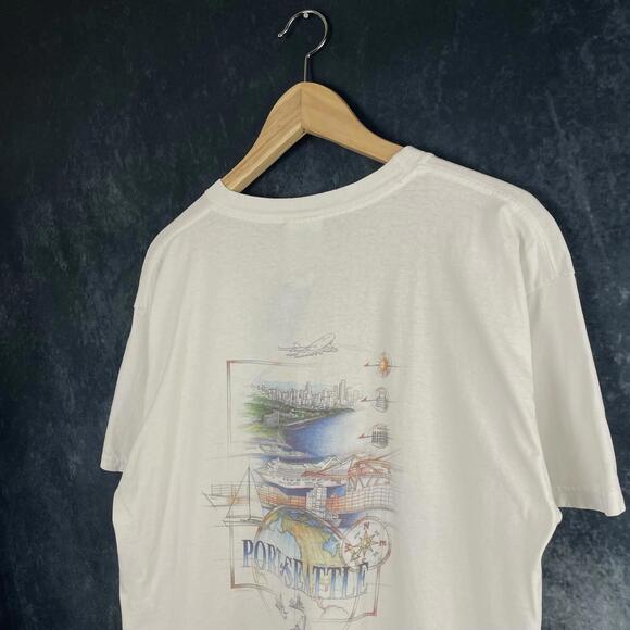 2000's Port of Seattle Graphic Vintage T-Shirt - Picture 5 of 7